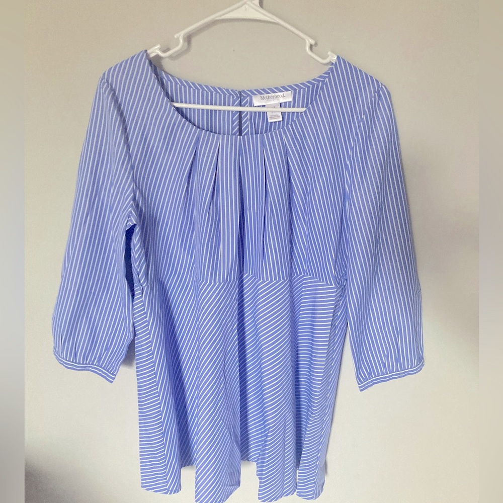 Long Sleeve Striped Maternity Dress Shirt